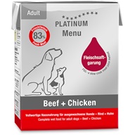 Platinum Menu Adult Beef + Chicken 185 g - Konzervy pro psy