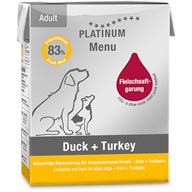 Platinum Menu Adult Duck + Turkey 185 g - Konzervy pro psy