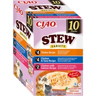 Inaba Ciao Stew kuře, losos & tuňák multipack 10 × 40 g - Kapsičky pro kočky