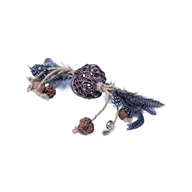 Quapas! Rattan Ball with Feathers A - Hračky pro kočky, catnip