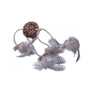 Quapas! Rattan Ball with Feathers B - Hračky pro kočky, catnip