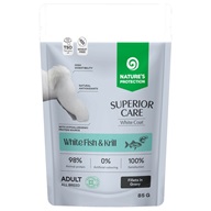 Nature's Protection Superior Care Dog Adult White Coat White Fish & Krill 85 g - Kapsičky pro psy