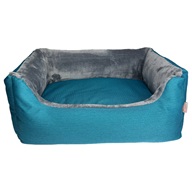 Samohýl Exclusive Adena pelech tyrkysový/šedý 60 × 40 cm - Pelíšky pro psy, pelech pro psa