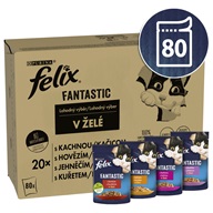Felix Fantastic masový výběr v želé multipack 80 × 85 g - Kapsičky pro kočky