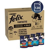 Felix Fantastic masový a rybí výběr v želé multipack 120 × 85 g - Kapsičky pro kočky