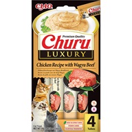 Inaba Churu Cat Luxury kuře a hovězí Wagyu 4 × 14 g - Pamlsky pro kočky