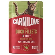 Carnilove Cat Duck Fillets in Jelly with Catnip Sterilised 85 g - Kapsičky pro kočky