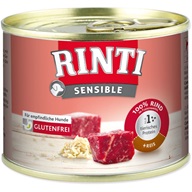 Rinti Sensible dog konz. - hovězí + rýže 185 g - Konzervy pro psy