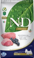 N&D Grain Free Adult Mini Lamb & Blueberry 2,5 kg - Granule pro psy