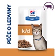 Hill's Prescription Diet Feline k/d kaps. Beef 12 × 85 g - Veterinární diety pro kočky