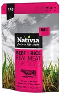 Nativia REAL MEAT Beef & Rice 1 kg - Granule pro psy